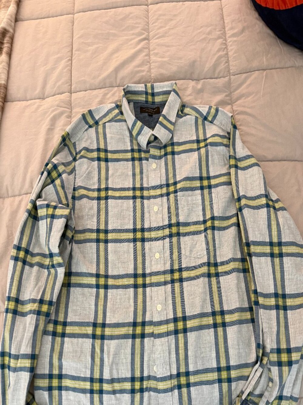 Banana Republic Mens XL Soft Wash Slim Fit Plaid Long Sleeve Button Down Shirt